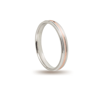 Βέρες Σετ Ροζ Χρυσές Λευκόχρυσες Λουστράτες και Σαγρέ MASCHIO FEMMINA C4372-E - themelidisjewels